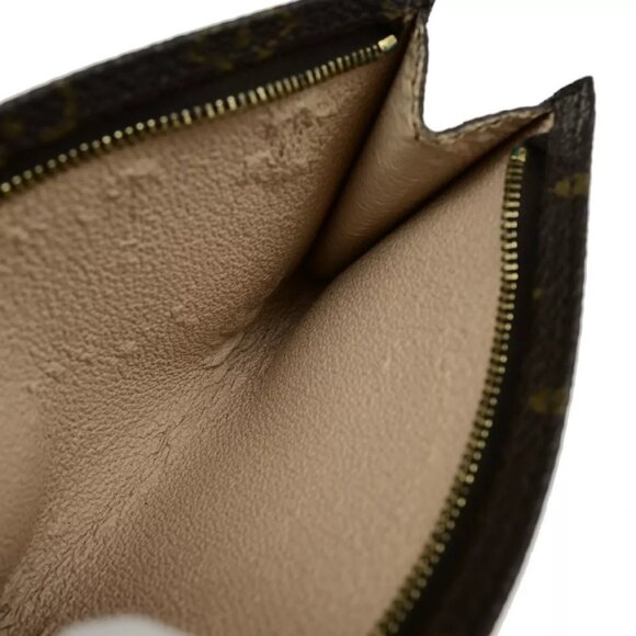 LOUIS VUITTON Logo BUCKET PM Pouch Bag Monogram Leather Brown France 60EE071 - Picture 5 of 13